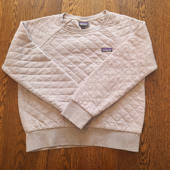 Patagonia Sweaters - Patagonia Cream Quilted Crew Neck Sweater